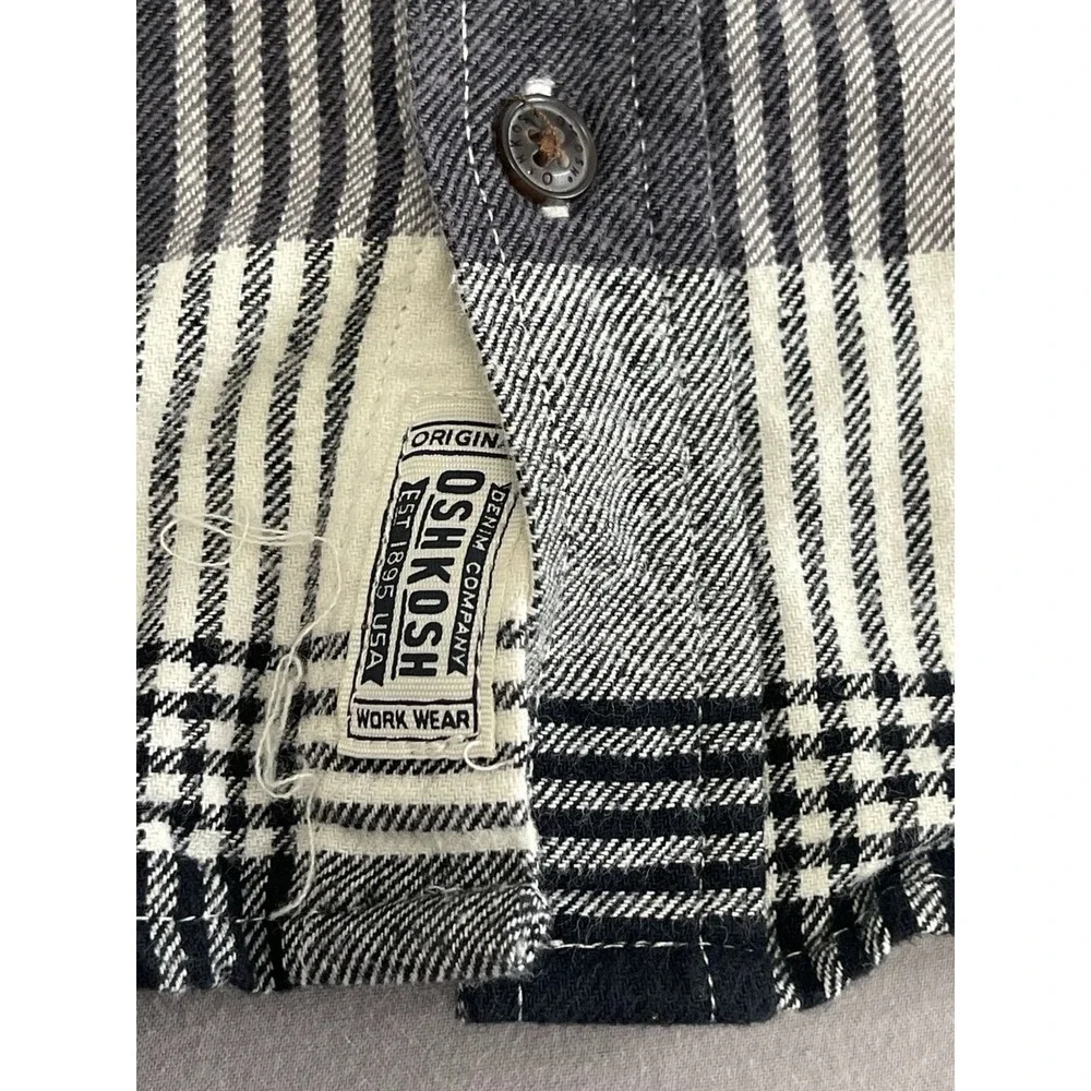 OshKosh B'gosh Boys Plaid Flannel Hooded Shirt